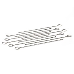 Set de 10 pinchos de acero inoxidable para barbacoa